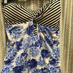 Anthro Saha Swimwear Floral Striped Swimsuit